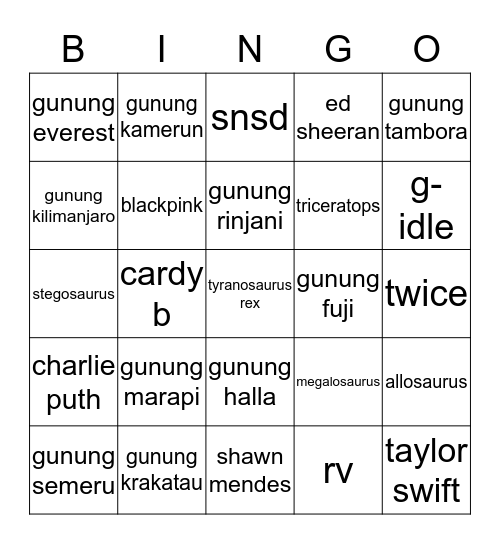 Mikaelas Sial Clarissa Bingo Card