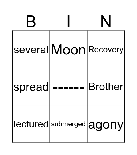 Poem bingo  Bingo Card