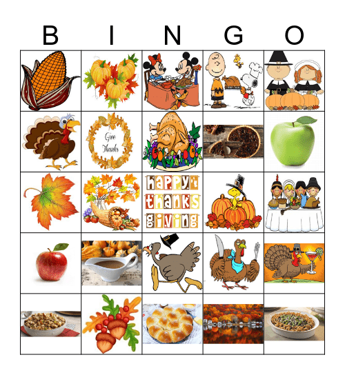 THANKSGIVING Bingo Card