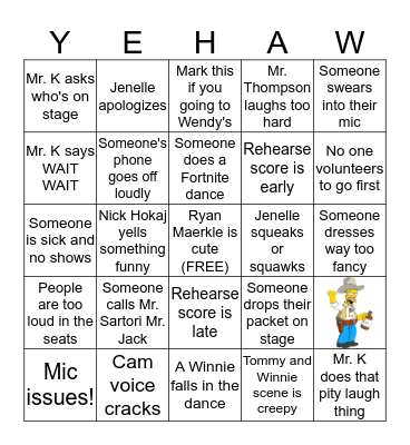 CALLBACK TIME BOYOS Bingo Card