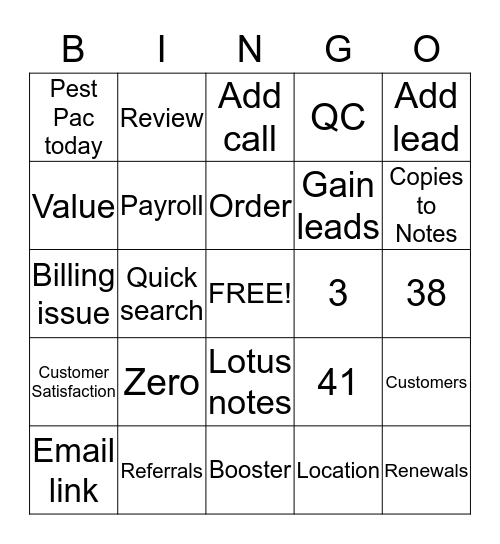 CSRs ROCK!! Bingo Card