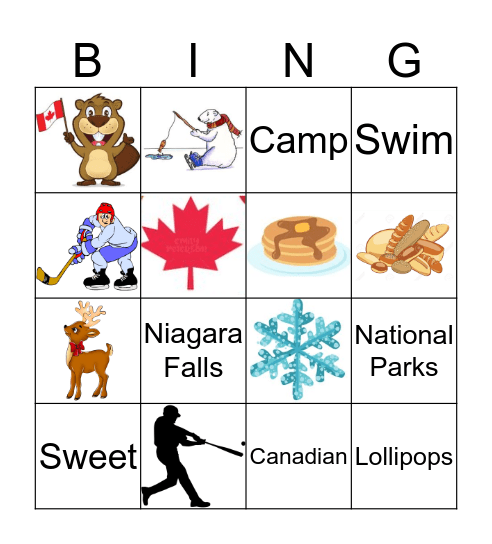 Canada Bingo Card