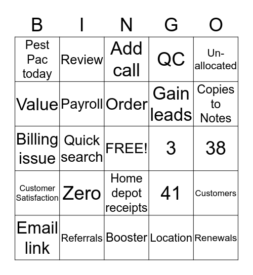 CSRs ROCK!! Bingo Card