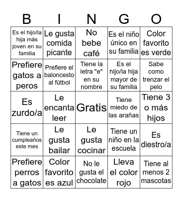 Icebreaker Bingo Card