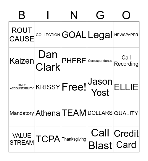 PS November 2018 Bingo Card