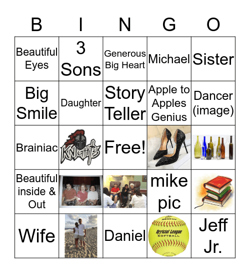 Jennifer's Fabulous 50 Bingo Card