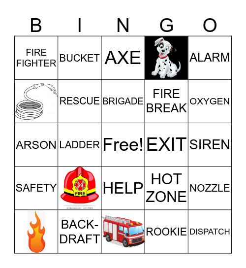 FIREFIGHTER FUN BINGO Card