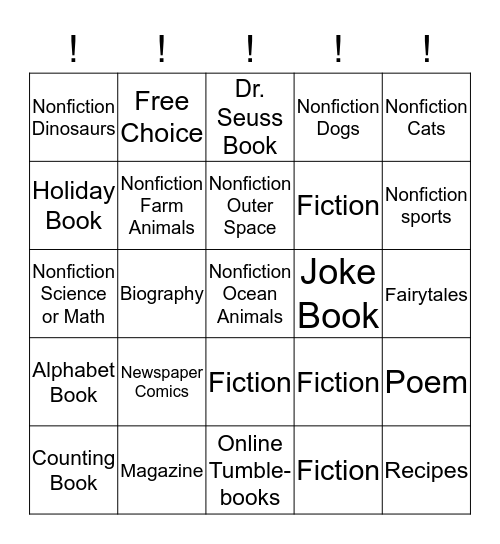 *Carson Readers* Bingo Card