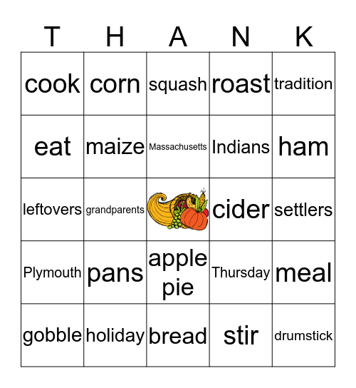 Thanksgiving Bingo Card