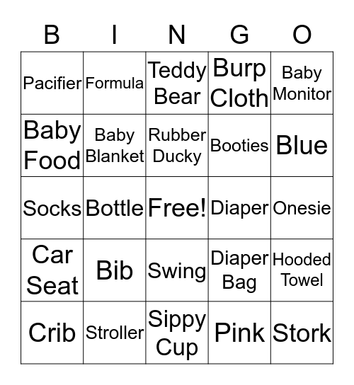 Baby Bingo Card