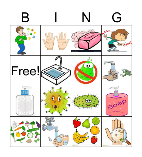 Germ and Hand Washing Bingo Card