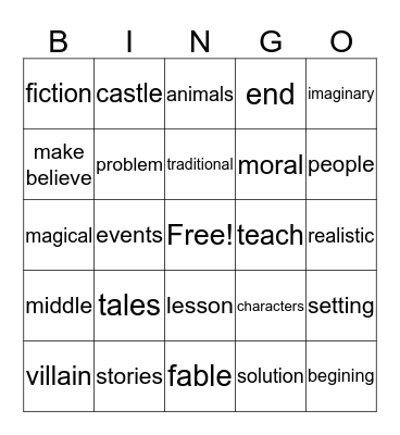 Folktales Bingo Card