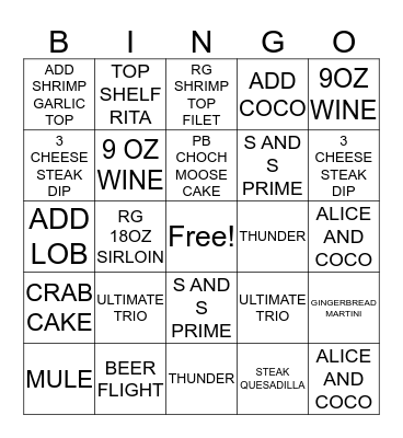 BIG AUSTRALIA DINGO Bingo Card