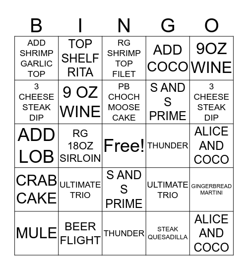 BIG AUSTRALIA DINGO Bingo Card