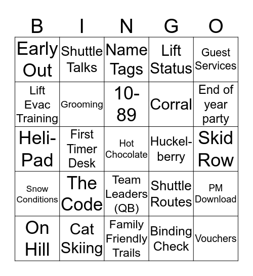 Sugarloaf Ambassadors BINGO 2018 - 19 Bingo Card