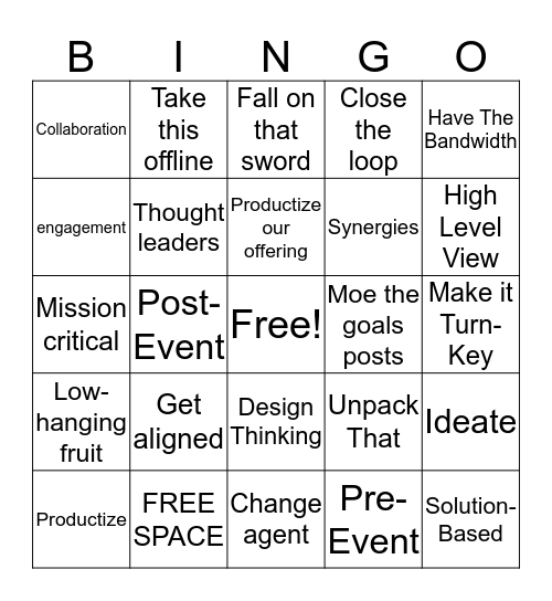 CPG BINGO! Bingo Card