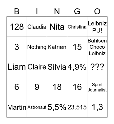 THE BAHLSEN QUESTIONS Bingo Card