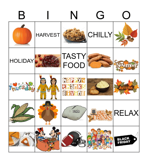 Thanksgiving Bingo! Bingo Card