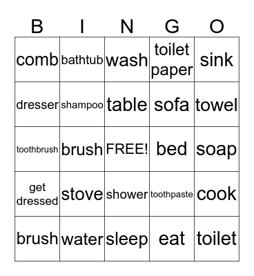 Oxford Picture Dictionary Topics 6 & 7 Bingo Card