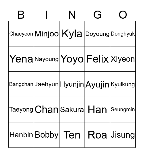 바비 Bingo Card