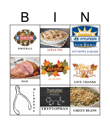 Thanksgiving Bingo Card