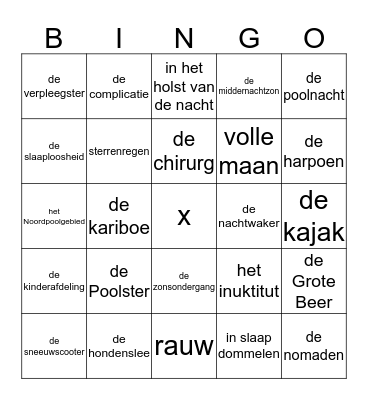 De Eskimo Bingo Card