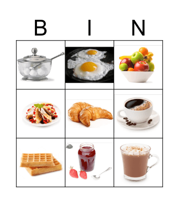 Le petit déjeuner Bingo Card