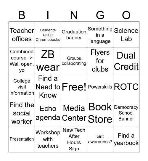 New Tech Bingo!  Bingo Card
