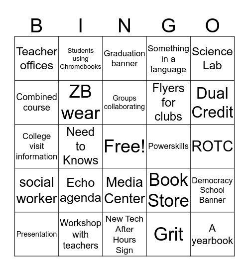 New Tech Bingo!  Bingo Card