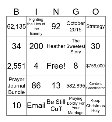 Marketing Trivia Bingo Card