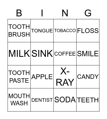 DENTAL BINGO Card