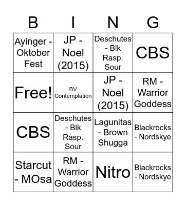 Draft Bingo Card