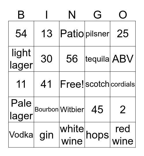 Woodys Hideaway Bingo Card