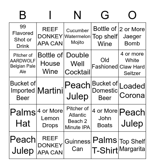 PFC BINGO Card