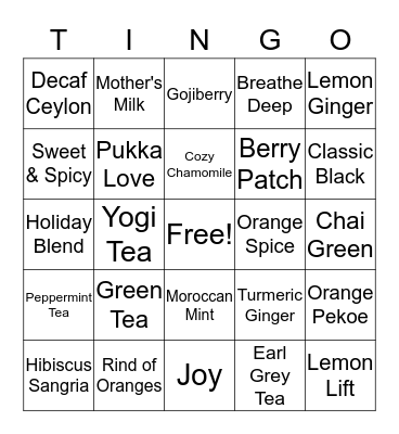 Tingo Bingo Card