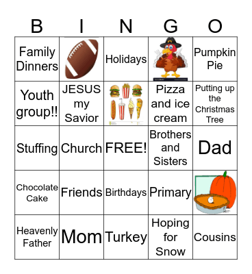 Thanks Giving Bingo Card