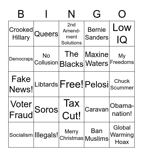 Crazy Uncle Holiday Buzzword  Bingo Card