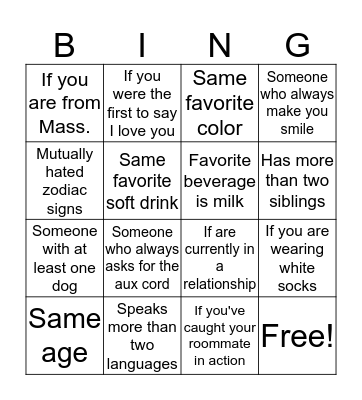 Human Bingo Card