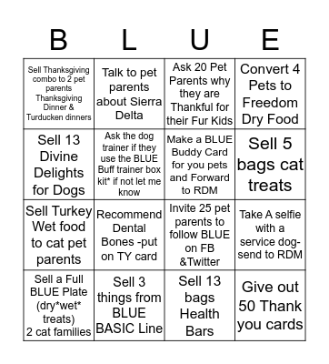THANKFUL Buff Bingo Card