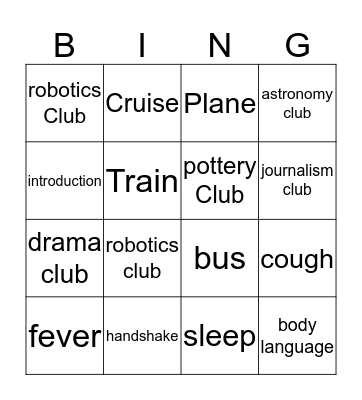 Review Bingo Card