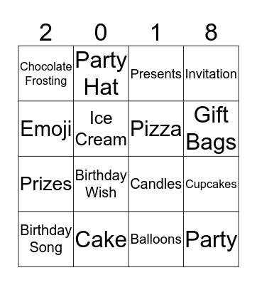 Birthday Bingo @ RIC Bingo Card