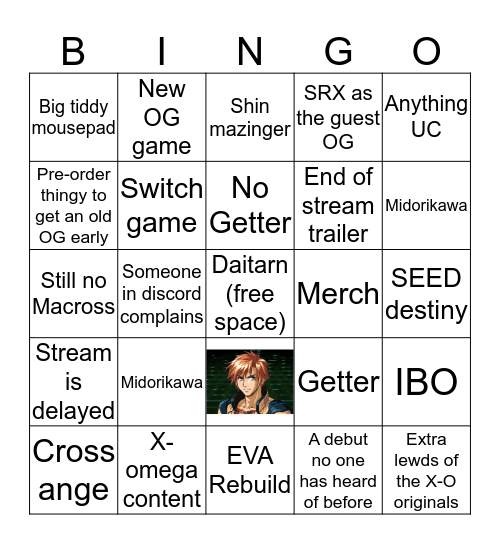 SRW stream bingo Card