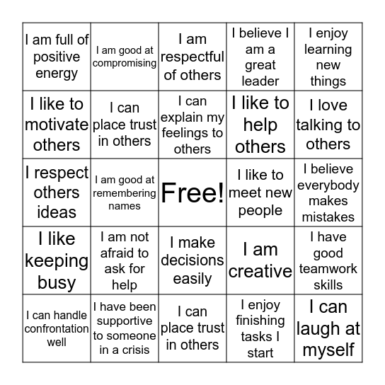 Self Advocacy Bingo  Bingo Card
