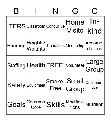 HEAD START BINGO Card