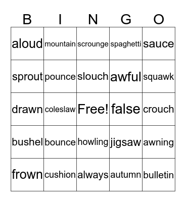 Spelling List D-9 Bingo Card