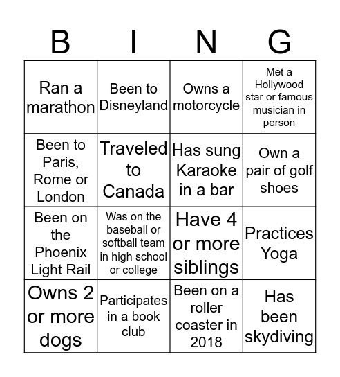 Realtor Bingo Card