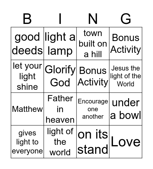 Do Good Bingo Card