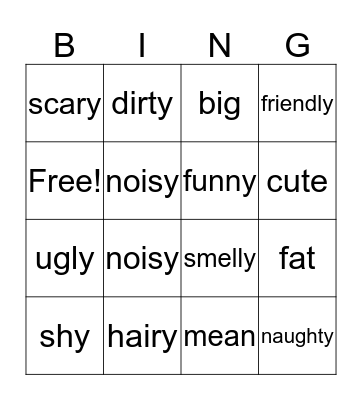 Monster Market Bingo Card