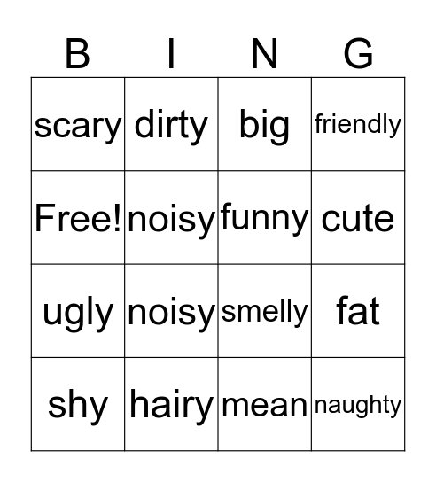 Monster Market Bingo Card