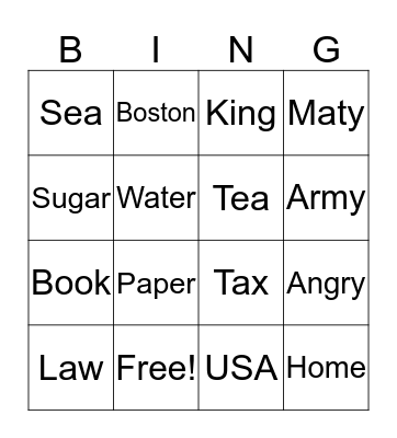 Ben's Bingo Card